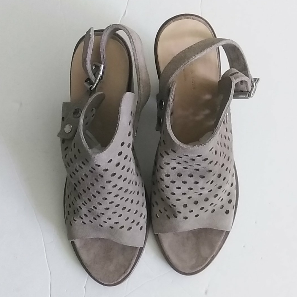 Rag & Bones Wyatt Gray Suede Leather Sandals